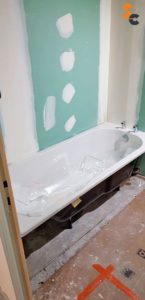 Pose baignoire pendant travaux