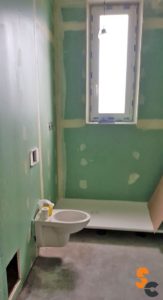 WC suspendu receveur de douche